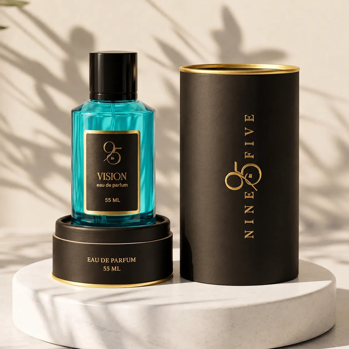 Nine to Five Vision Eau de Parfum 55ml perfume bottle with black and gold packaging